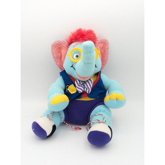 Vintage Clown Elephant 1995 With Glasses Stuffed Animal 9" Soft Things - Picture 1 of 3